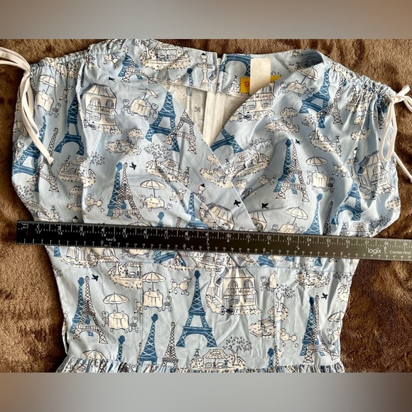 SOLD | ModCloth x Bernie Dexter Blue Sophie Dress Eiffel Tower Poodle SMALL - Picture 6 of 12